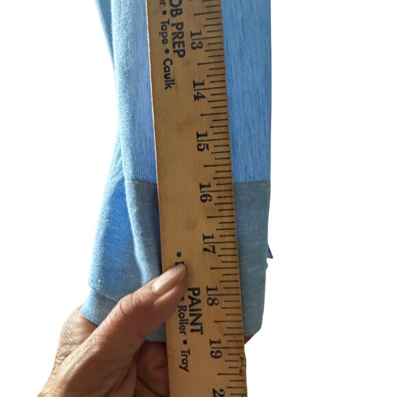 Lands End Womens Light Blue Linen-Blend Tunic Top XL With V-Neck & Side Slits - Picture 12 of 12